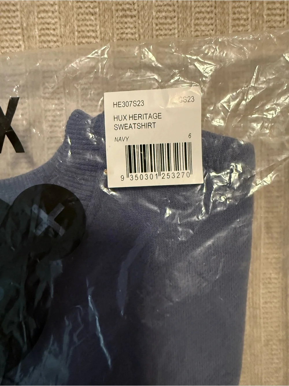 Huxbaby Navy Blue Teddy Appliqué Sweatshirt & Matching Hat NWT
